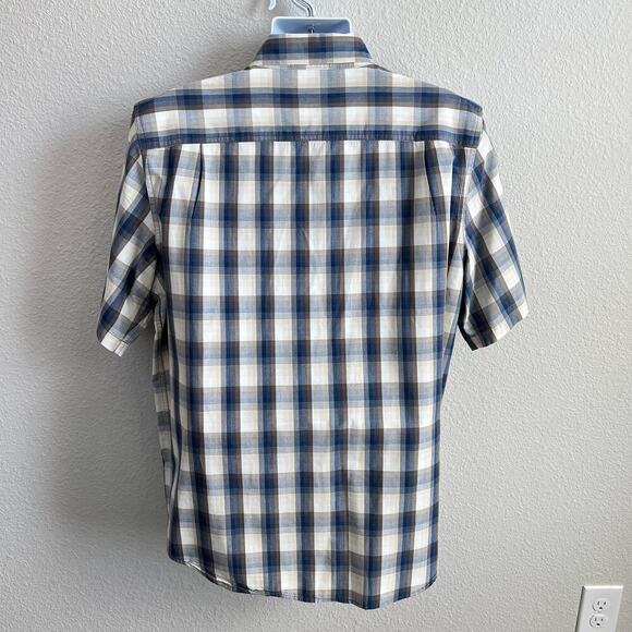 Carhartt Button Down Shirt Men's L Blue Plaid Relaxed Fit Short Sleeve Cotton - Picture 4 of 6